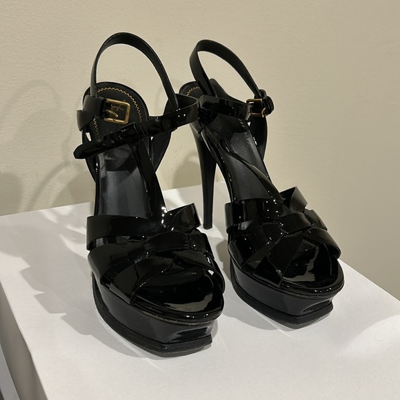 Saint Laurent Tribute Platform Sandals in Patent Leather size 38 - Picture 2 of 10